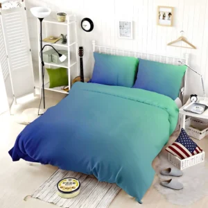 Blue Green Teal Color Gradient Bedding Set