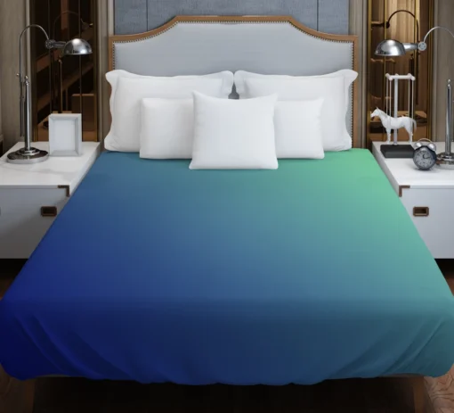 Blue Green Teal Color Gradient Duvet Cover