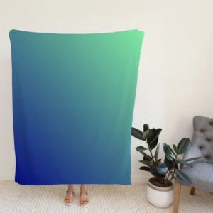 Blue Green Teal Color Gradient Fleece Blanket