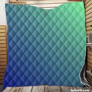 Blue Green Teal Color Gradient Quilt Blanket