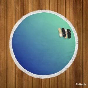 Blue Green Teal Color Gradient Round Beach Towel