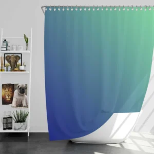 Blue Green Teal Color Gradient Shower Curtain