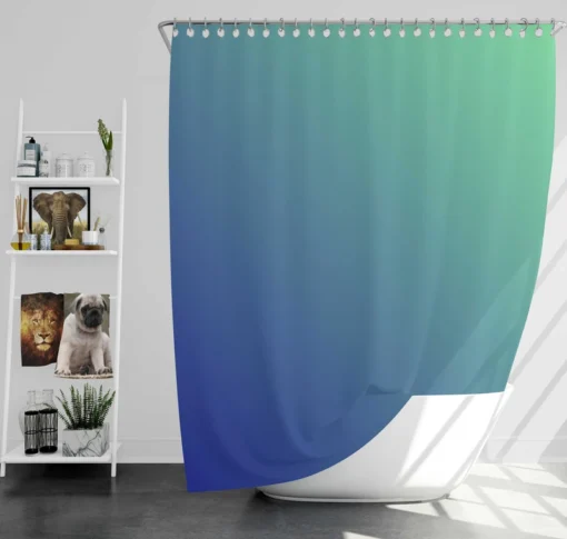 Blue Green Teal Color Gradient Shower Curtain