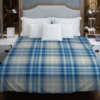 Blue Grey Check Plaid Duvet Cover