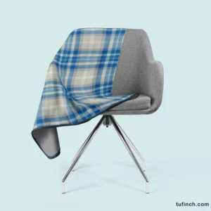 Blue Grey Check Plaid Fleece Blanket 2