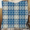 Blue Grey Check Plaid Quilt Blanket