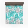 Blue Grey Coral Reef Pattern Fitted Sheet