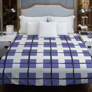 Blue Grid Pattern Square Plaid Duvet Cover