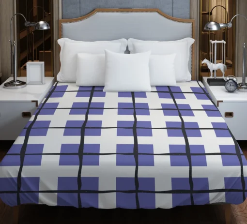 Blue Grid Pattern Square Plaid Duvet Cover