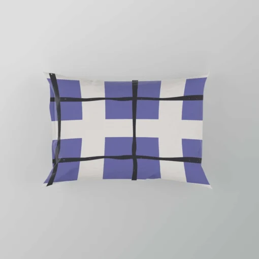 Blue Grid Pattern Square Plaid Pillow Case