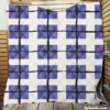 Blue Grid Pattern Square Plaid Quilt Blanket