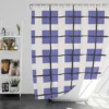 Blue Grid Pattern Square Plaid Shower Curtain