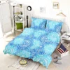 Blue Ice Blue Mandala Circle Pattern Bedding Set