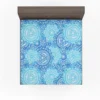 Blue Ice Blue Mandala Circle Pattern Fitted Sheet