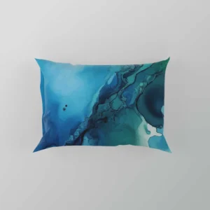 Blue Ink Abstract Watercolor Pillow Case