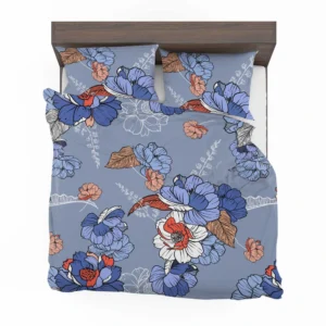 Blue Itoh Peony Flower Bedding Set 2