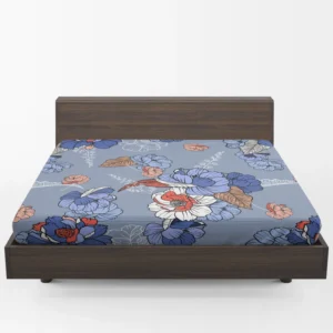 Blue Itoh Peony Flower Fitted Sheet 1