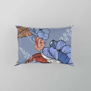 Blue Itoh Peony Flower Pillow Case