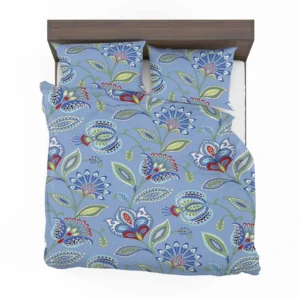 Blue Jacobean Floral Bedding Set 2