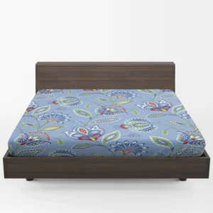 Blue Jacobean Floral Fitted Sheet 1