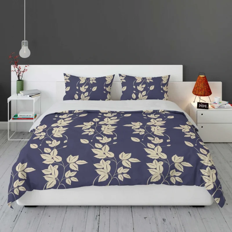 Blue Leaf Pattern Bedding Set 1