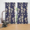 Blue Leaf Pattern Curtain