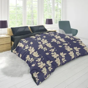 Blue Leaf Pattern Duvet Cover 1