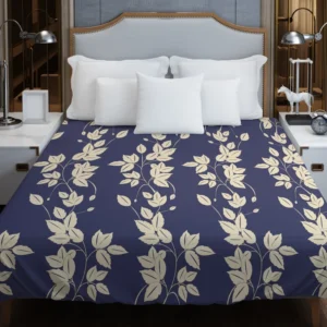 Blue Leaf Pattern Duvet Cover