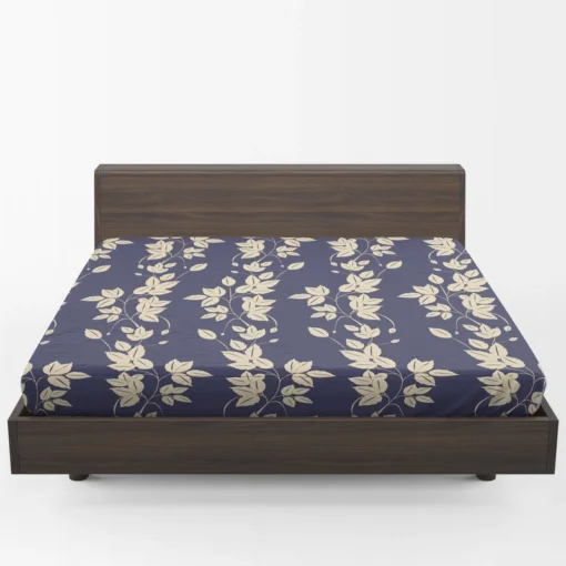 Blue Leaf Pattern Fitted Sheet 1