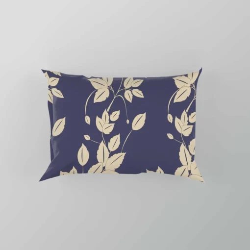 Blue Leaf Pattern Pillow Case