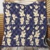 Blue Leaf Pattern Quilt Blanket