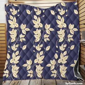 Blue Leaf Pattern Quilt Blanket