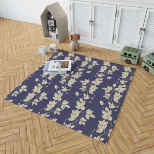 Blue Leaf Pattern Rug 1