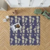 Blue Leaf Pattern Rug