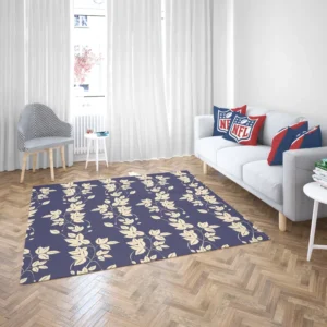 Blue Leaf Pattern Rug 2