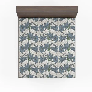 Blue Lily Floral Design Fitted Sheet