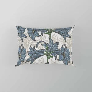 Blue Lily Floral Design Pillow Case