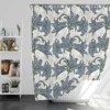 Blue Lily Floral Design Shower Curtain