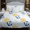 Blue Marine Anchor Yellow Wheel Duvet Cover