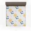 Blue Marine Anchor Yellow Wheel Fitted Sheet