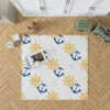 Blue Marine Anchor Yellow Wheel Rug