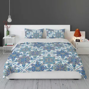 Blue Moroccan Traditional Design Bedding Set 1