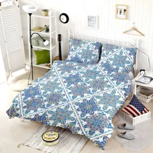 Blue Moroccan Traditional Design Bedding Set