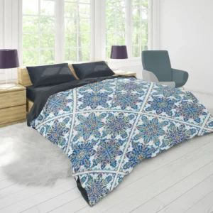 Blue Moroccan Traditional Design Duvet Cover 1