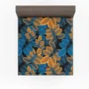 Blue Orange Foliage Pattern Fitted Sheet