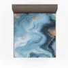 Blue Orange Liquid Pattern Fitted Sheet