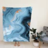 Blue Orange Liquid Pattern Fleece Blanket