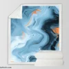 Blue Orange Liquid Pattern Sherpa Fleece Blanket