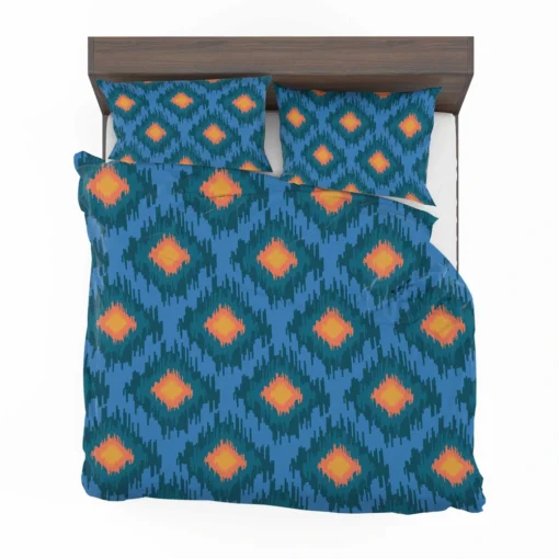 Blue Orange Polygon Triangle Bedding Set 2