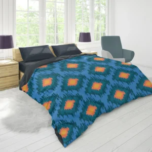 Blue Orange Polygon Triangle Duvet Cover 1